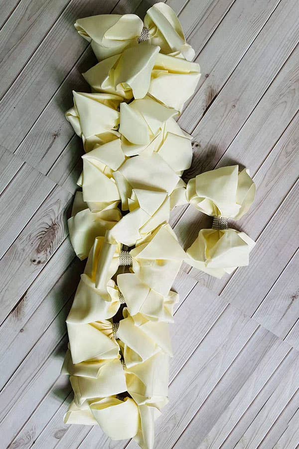 Chic rehinestone 7.5" cream boutique hairbow 12pcs