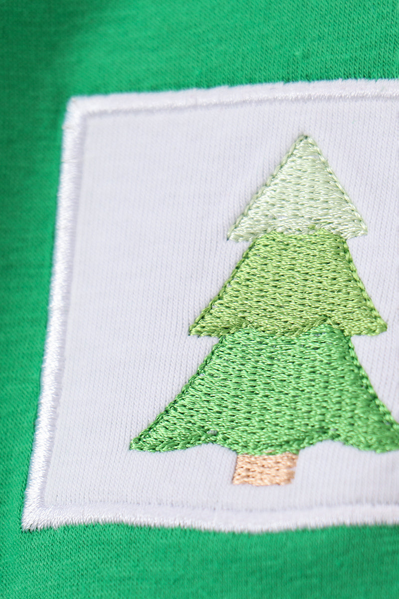 Forest Christmas tree embroidery bubble