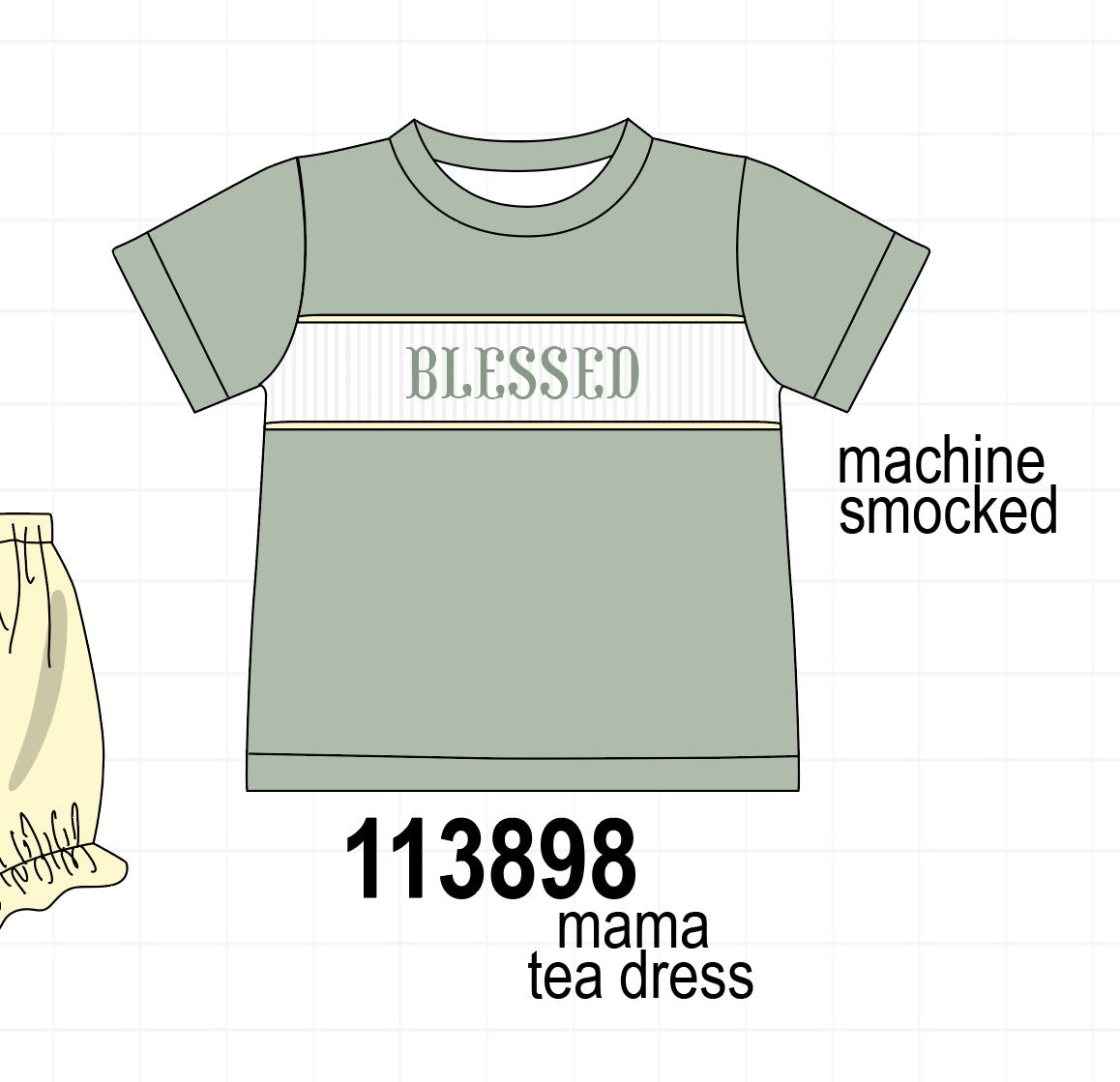 Sage Blessed Smocked Top