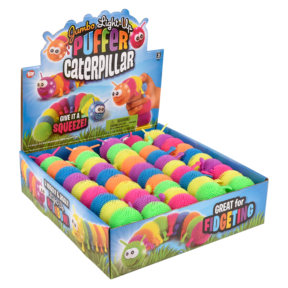 12" LIGHT-UP JUMBO CATERPILLAR PUFFER 12CT