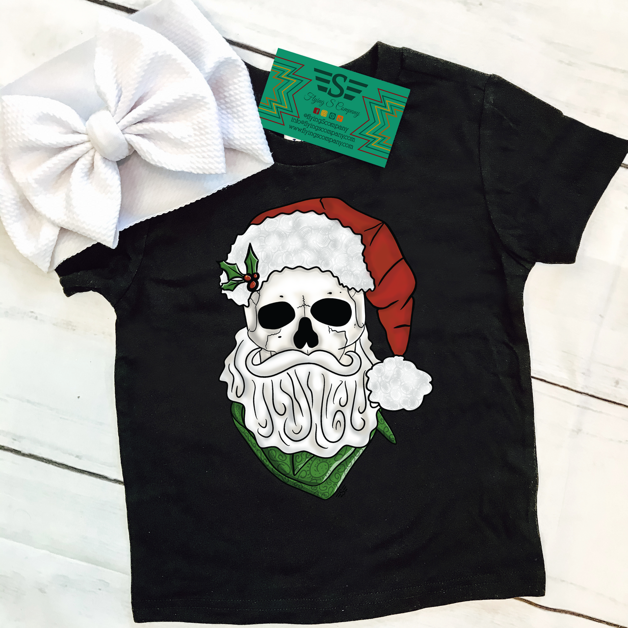 Kids Santa is Bad to the Bone Tee