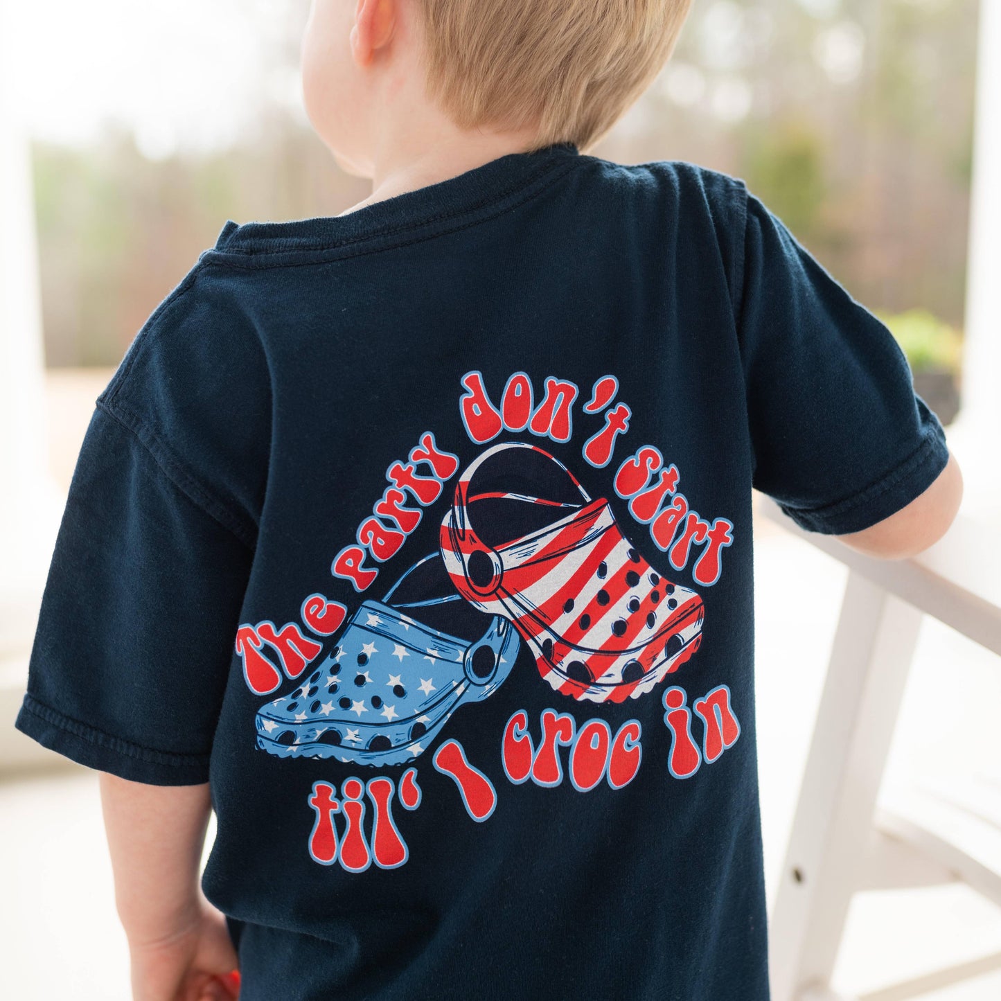 Kids The Party Don't Start til' I Croc in T-Shirt, Size S