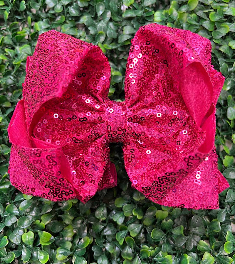 6.5" Double layer sequins hair bows. 4pcs/$10.00 DBW-2 (Added Inventory💖