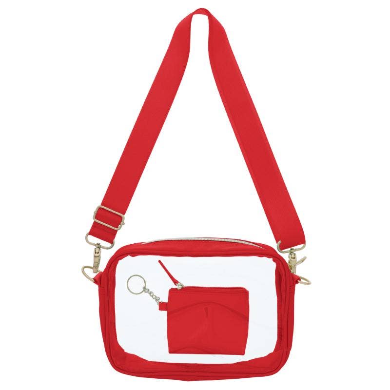 Game Day Red Clear Crossbody + Keychain Wallet