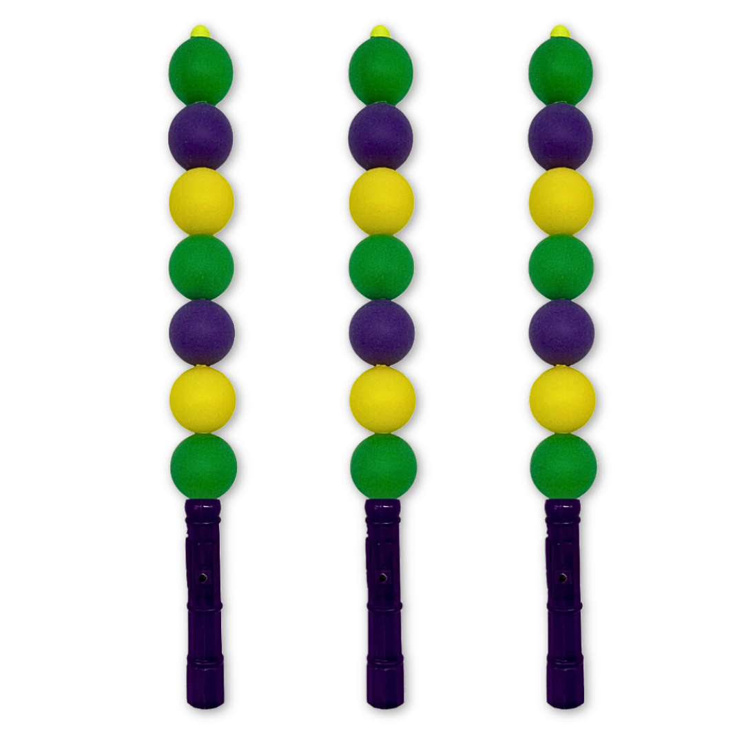 Purple, Green, and Yellow LED Ball Wand
