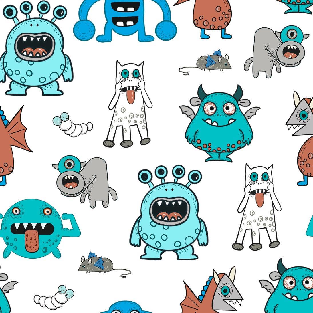 Bamboo Baby Convertible Zipper Pajama Monster Mash