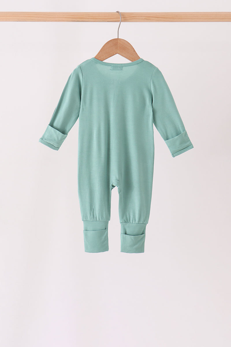 Sage zipper bamboo romper