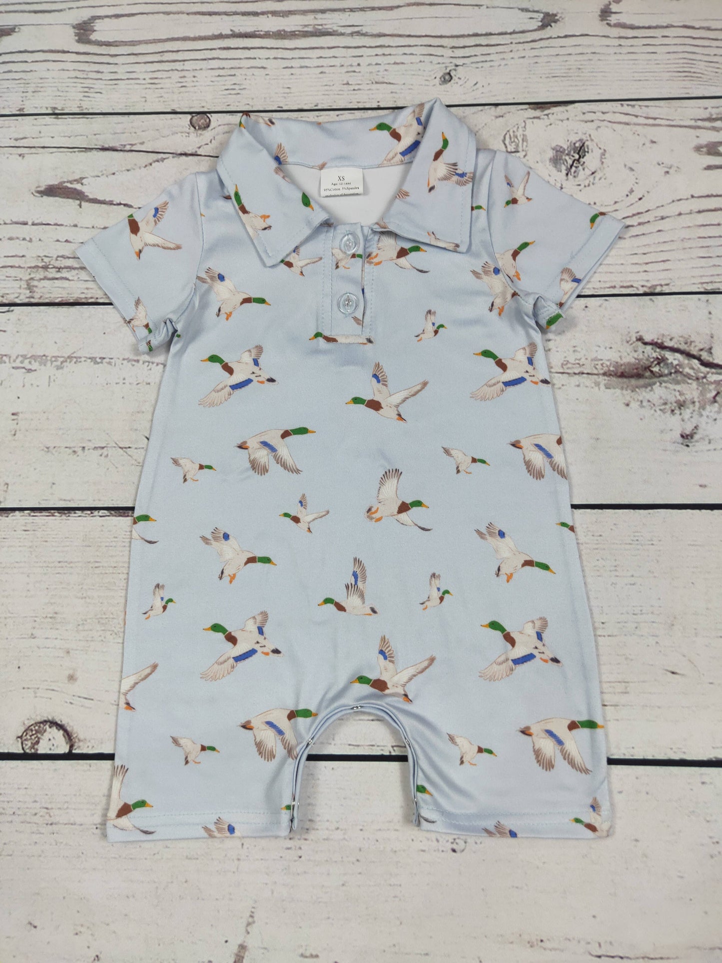 Duck Printed Baby Boy Romper