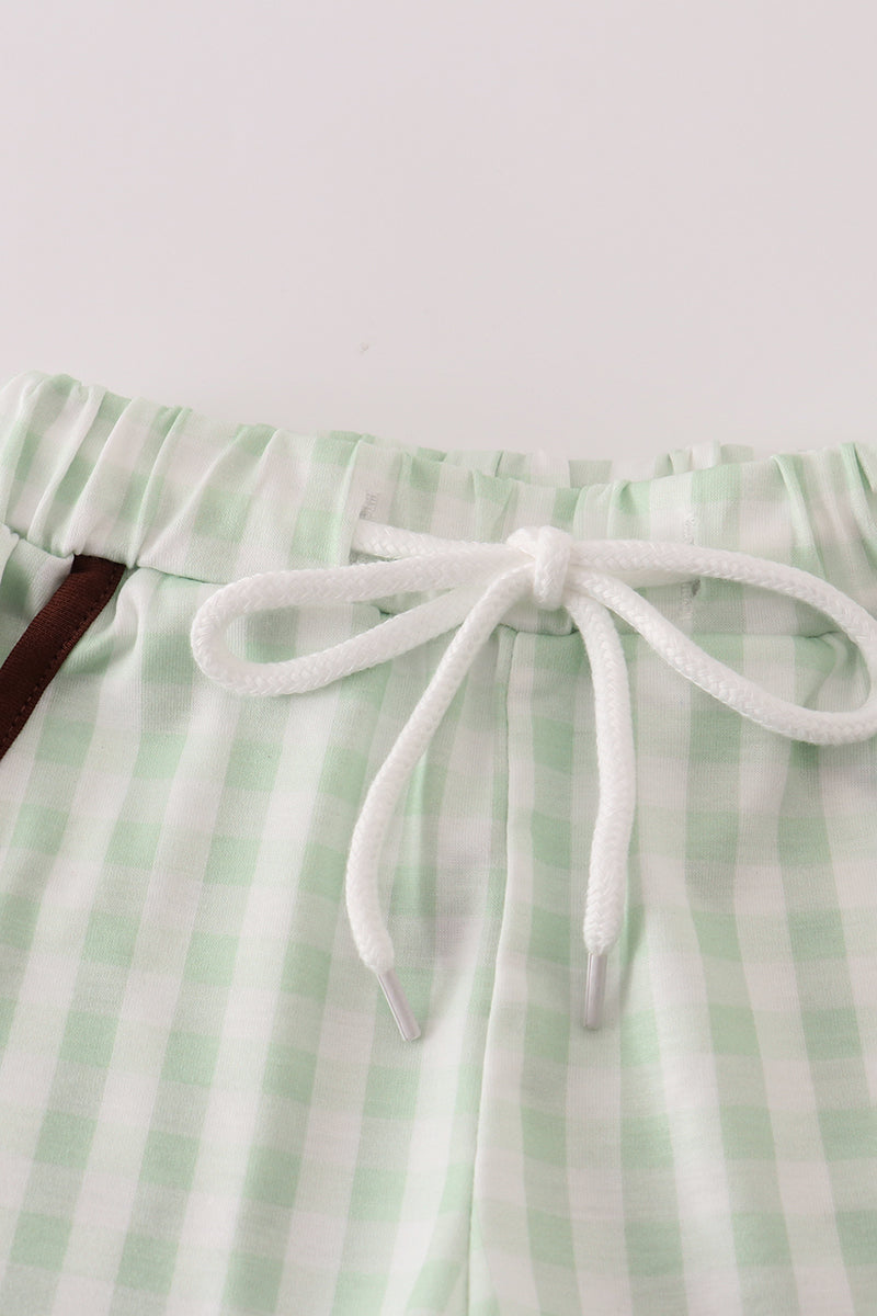 Brown duck applique shorts set