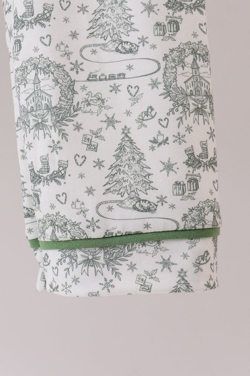 Green christmas tree print pajama set