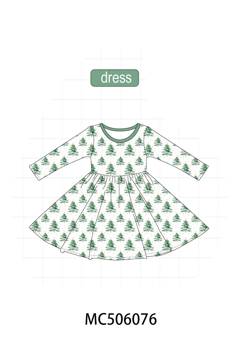 Green christmas tree bamboo dress