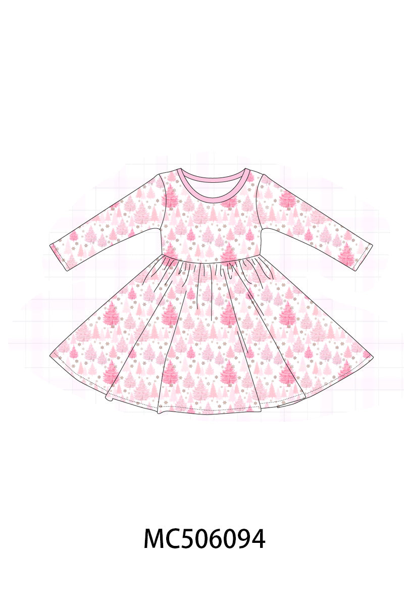 Pink christmas tree bamboo dress