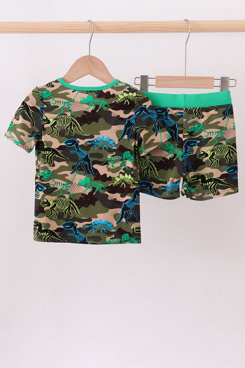 Green lobster bamboo 2pc pajama set