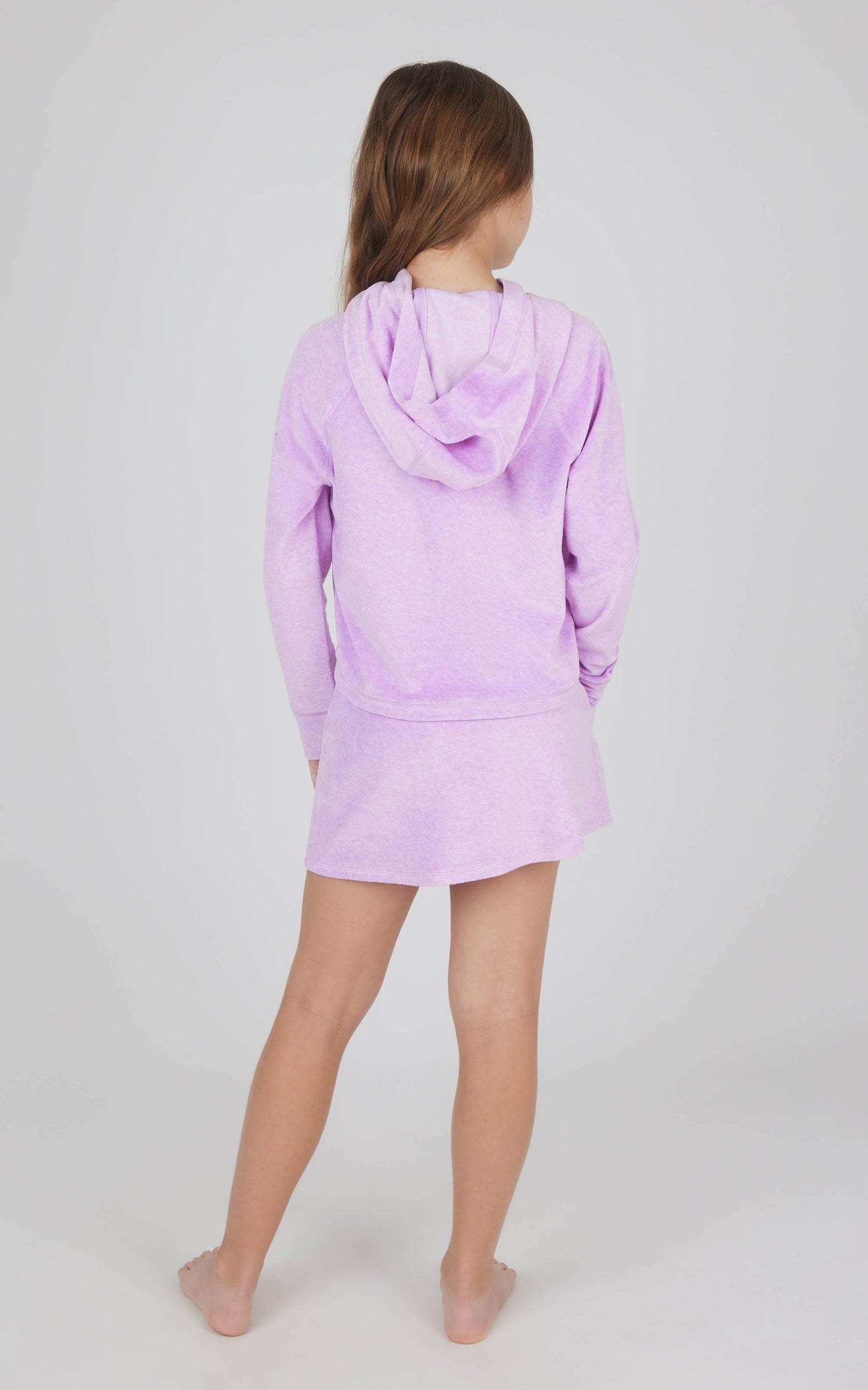 Tween Girls Heather Velour Hoodie and Skort Set