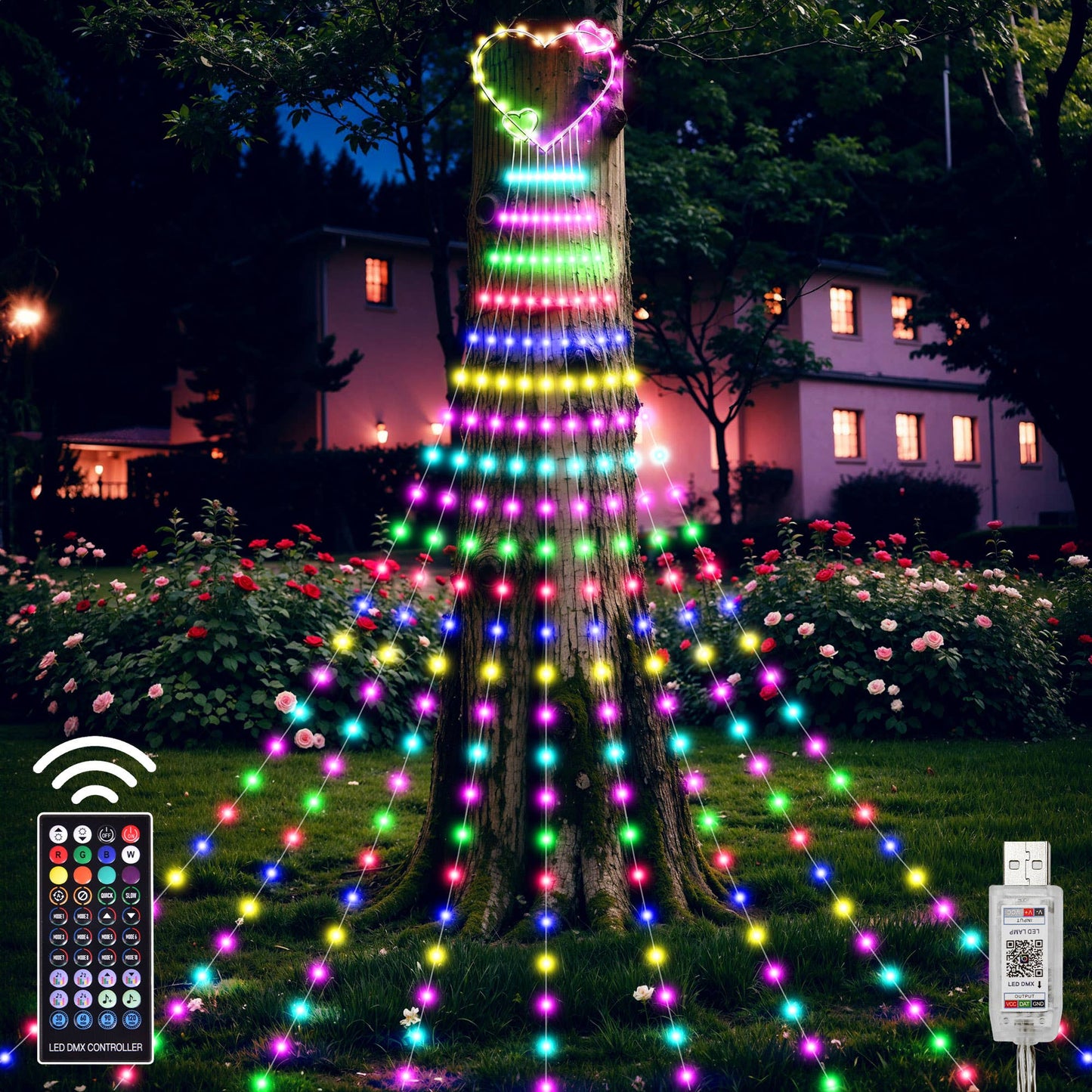 Party's LED Heart Waterfall Lights