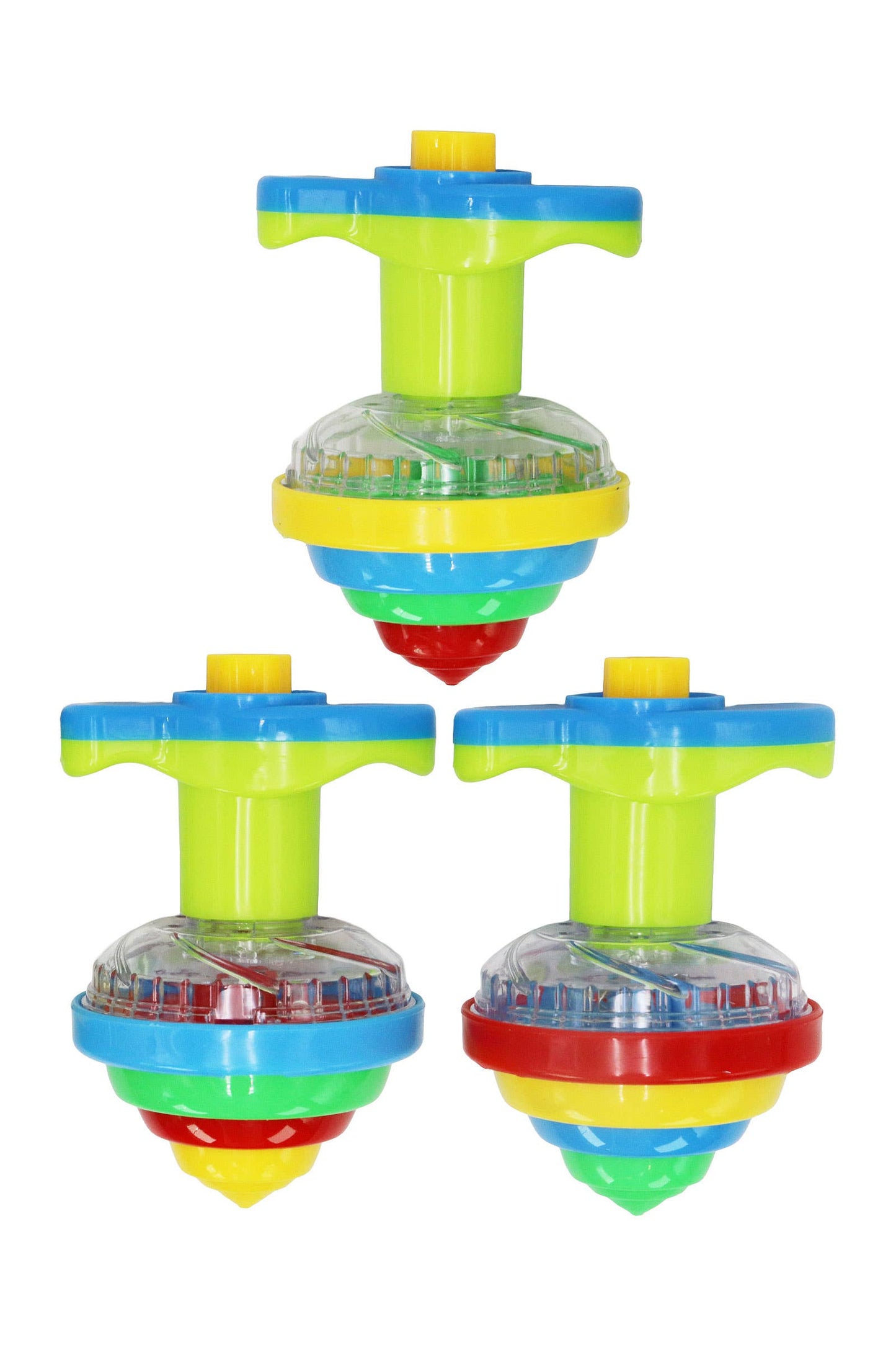 Rainbow Led Light-up Spinning Top - 12 Pcs