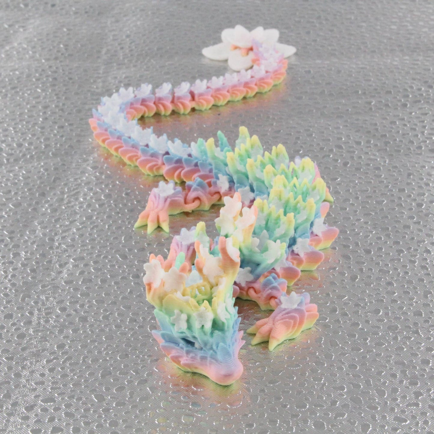 3D Printed Rainbow Blossom Dragon, 3D Printed Dragon