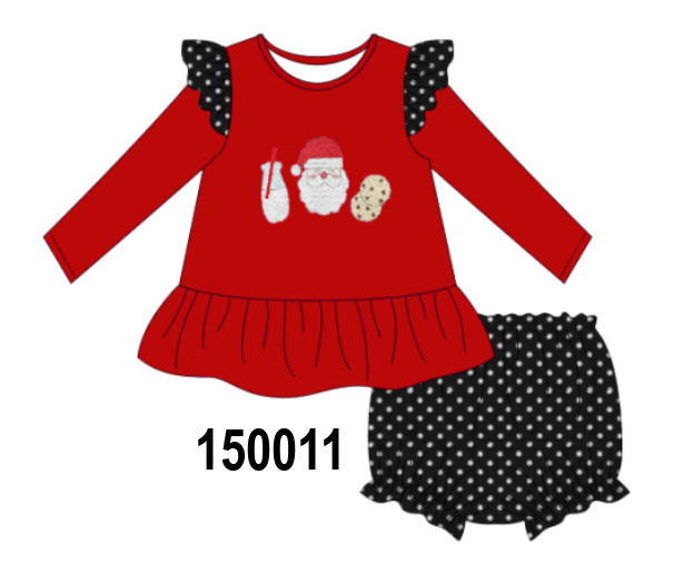 Red Milk Cookies French Knot Bloomer Set
