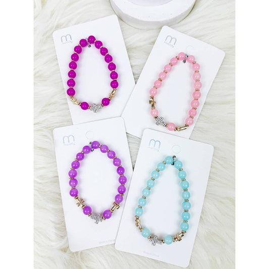 Soft Tone Cross Charm  Bracelet