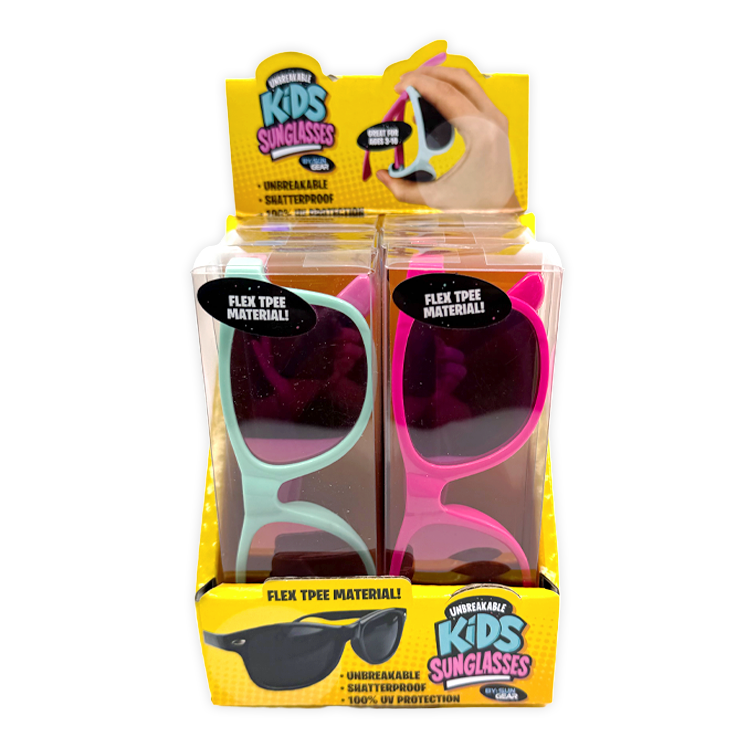 Unbreakable Kids Sunglasses Assortment - 6/Display