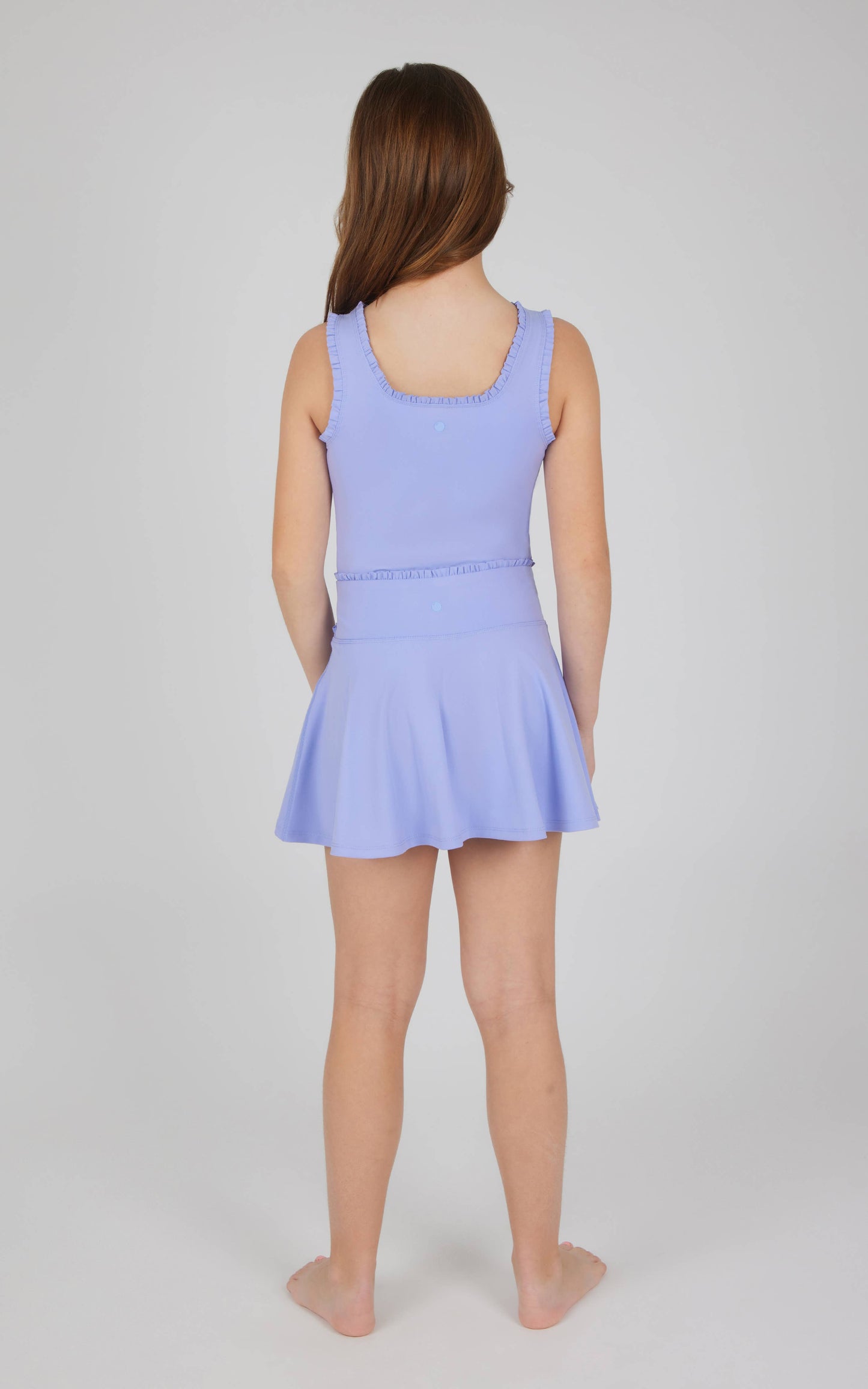 Girls Lettuce Edge Tank and Ruffle Crossover Skort - Set