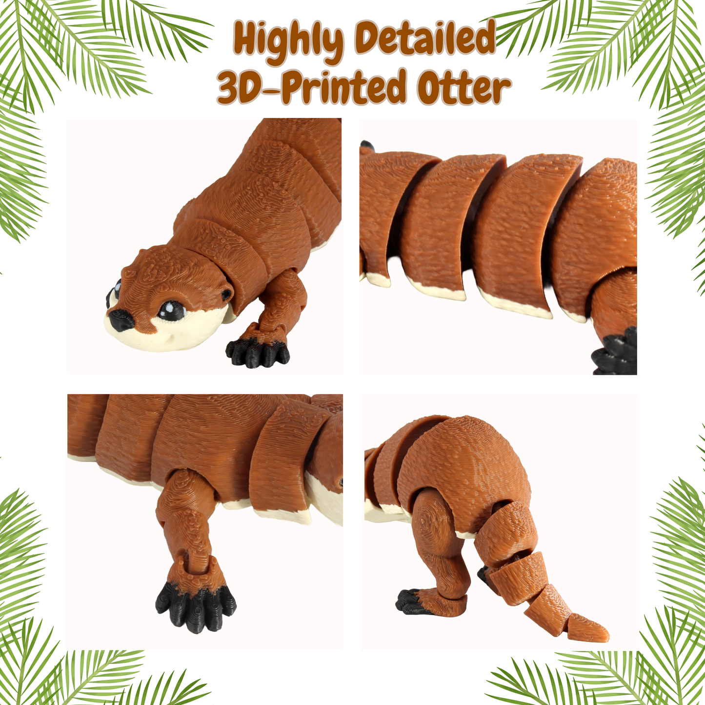 6 inches Large 3D Printed Articulated River Otter