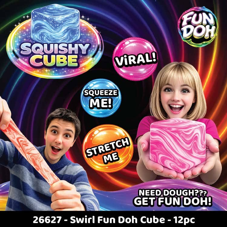 Wholesale Fun Doh Swirl Cubes | 12pc Retail Display