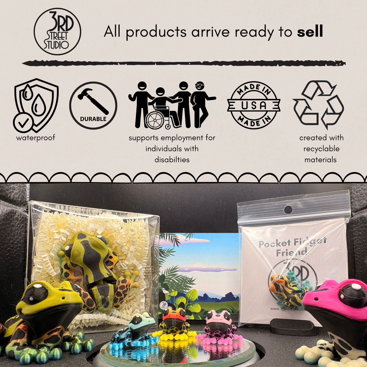 Tree Frog - Fidget Friend - Includes Play Scene