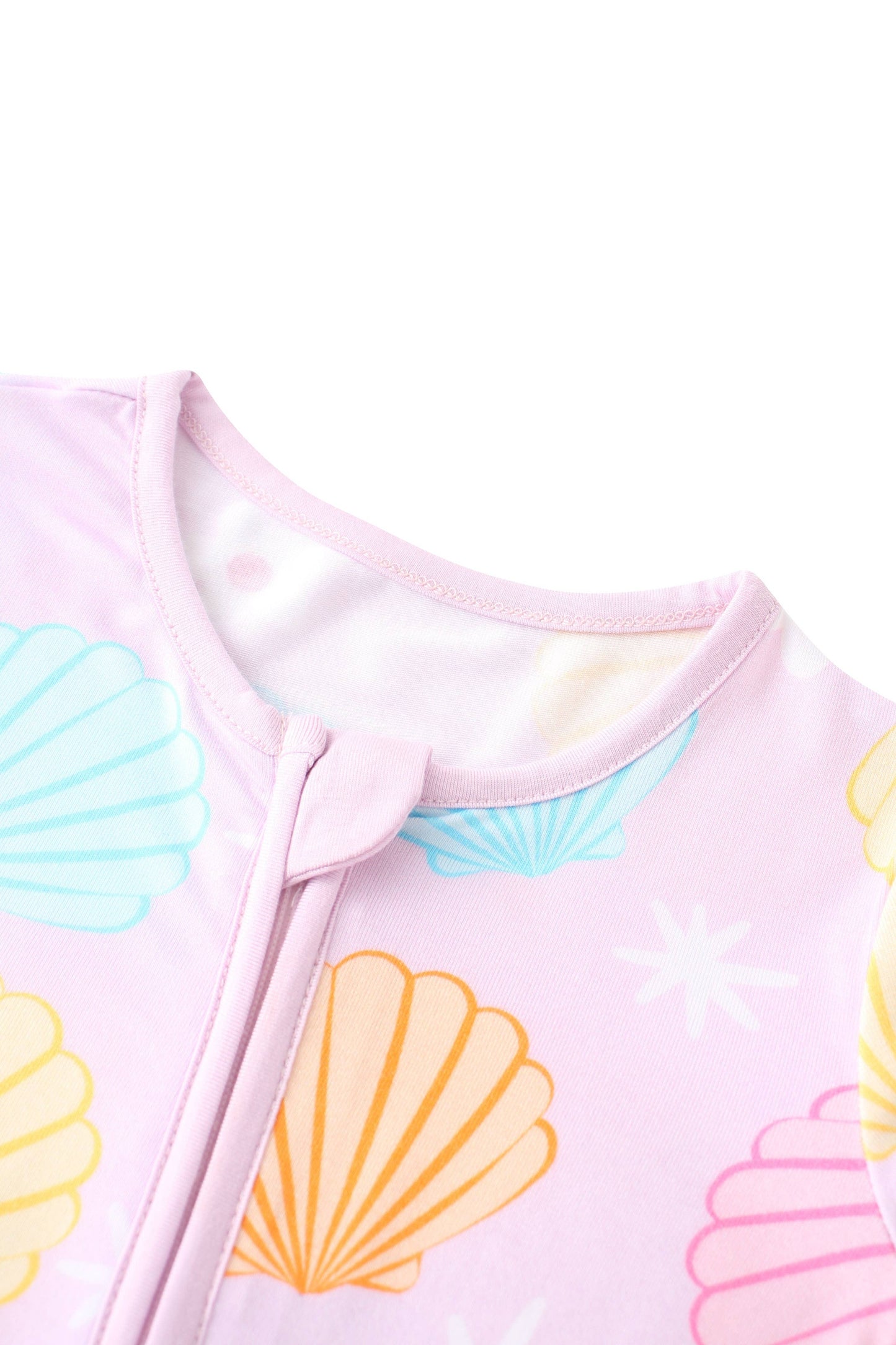 Posh TOT Pastel Seashell Bamboo Baby Convertible Zippy Romper
