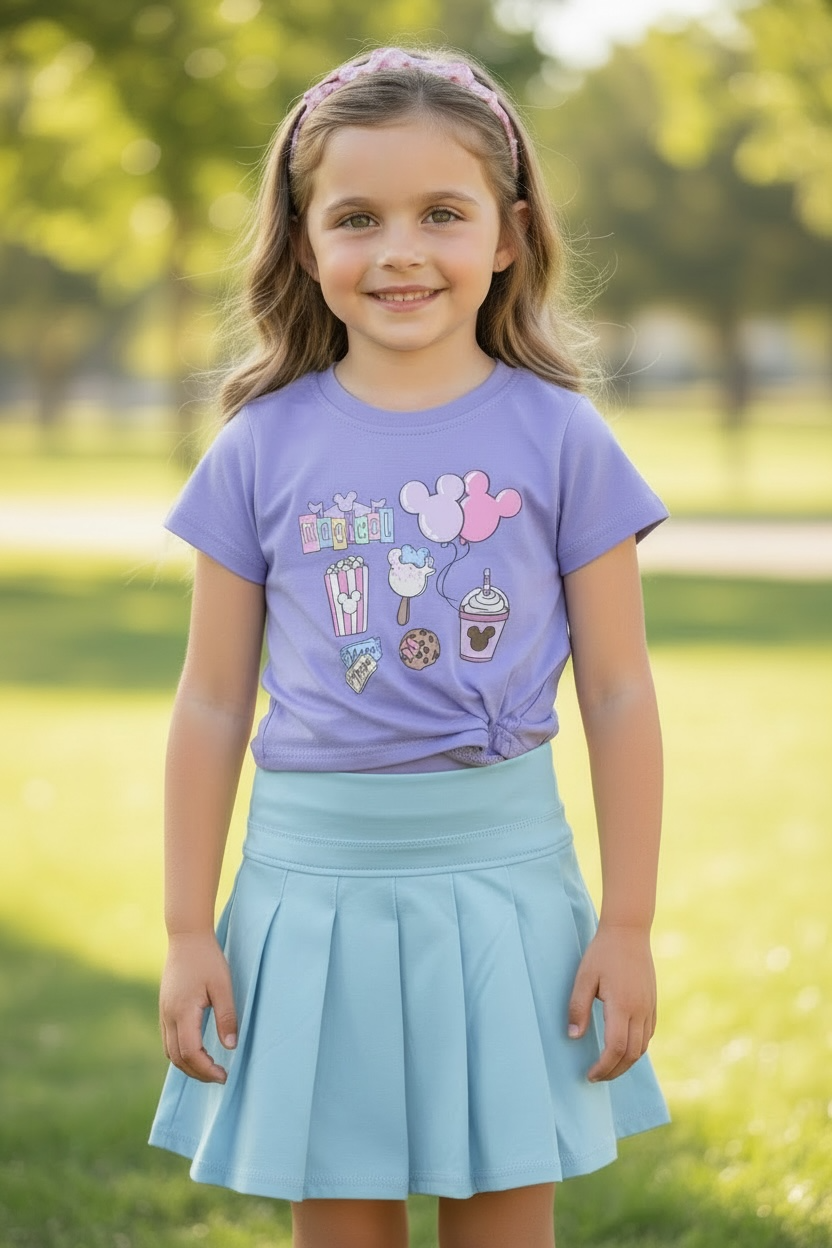 Lt. Blue pleaded skort made of Hi-Performance material. GLK103009-SOL