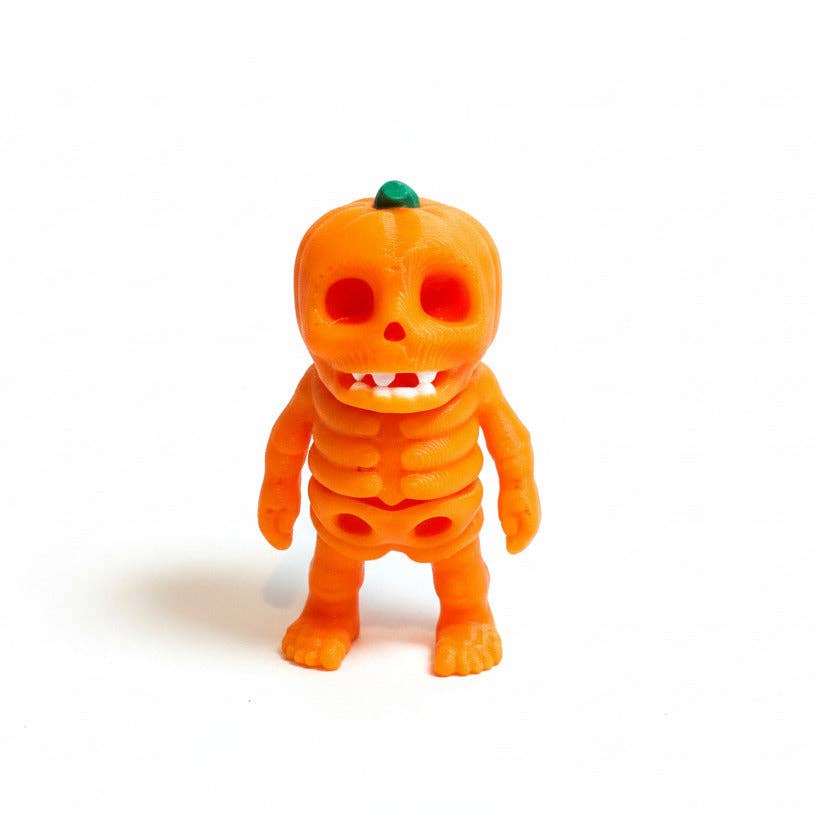 Pumpkin Skeleton • Mini 3D Printed Articulated Animal • Flexi Animals • Halloween • Pocket Pets • Pocket Pals • Desk Pets [#94]*
