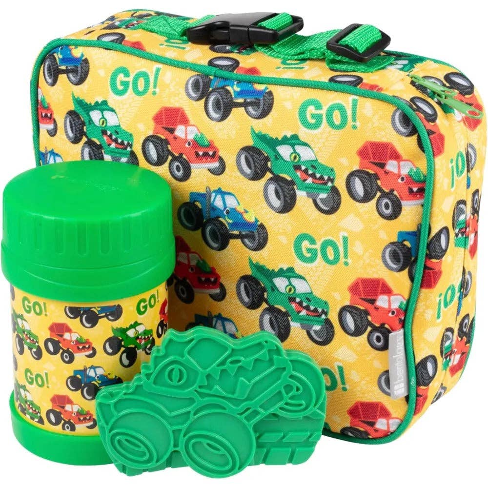 3-in-1 Lunch Kit: Bag, Food Jar, Ice Pack - Monster Truck