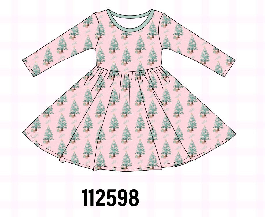 Pink christmas tree bamboo dress