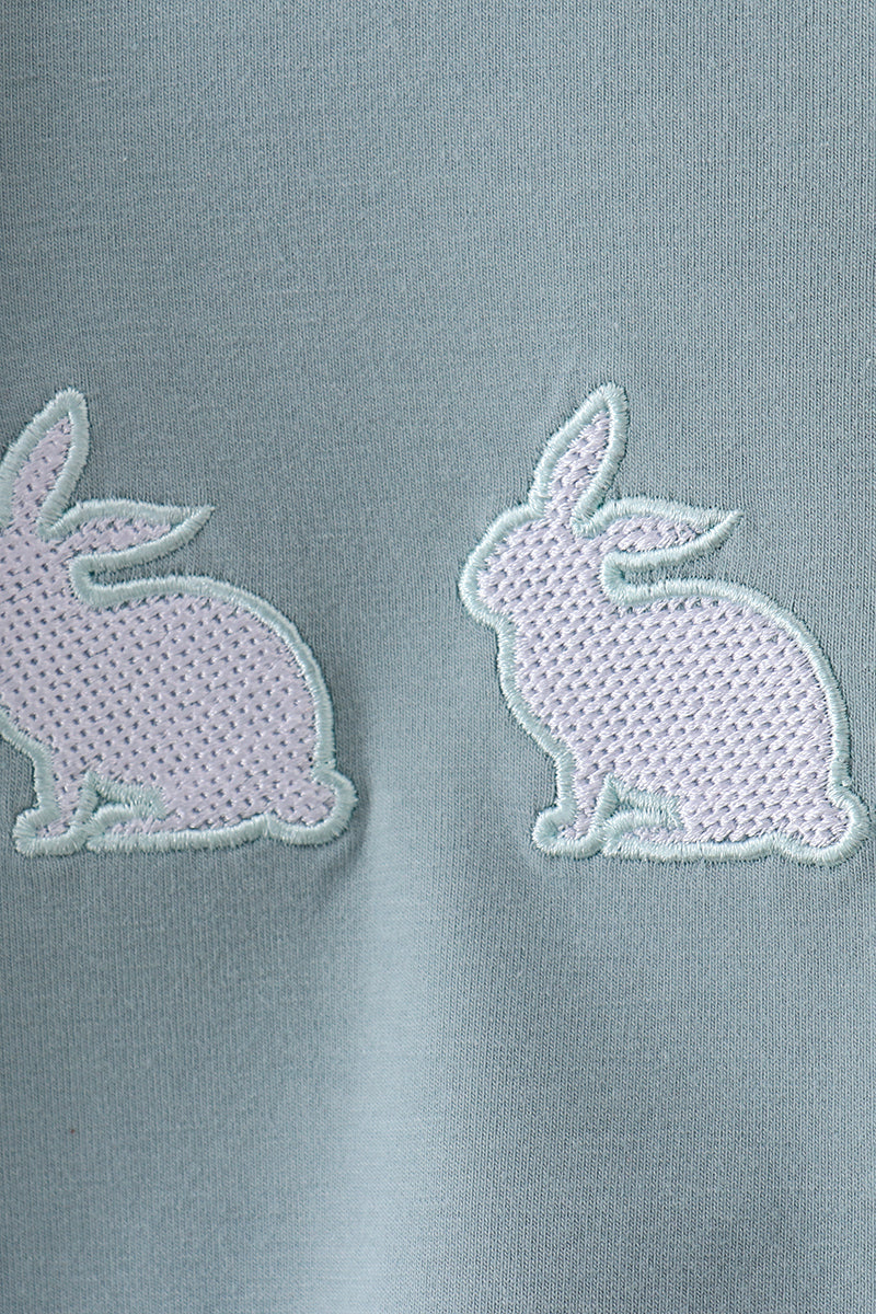 Blue bunny embroidery bubble