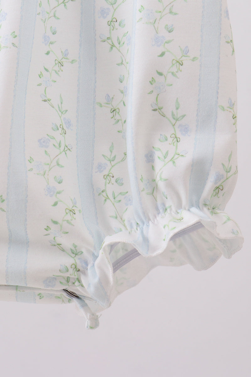 Floral bunny embroidery ruffle bubble