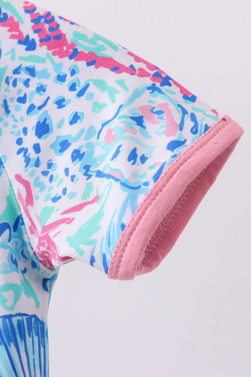 Marine creature bamboo zipper romper