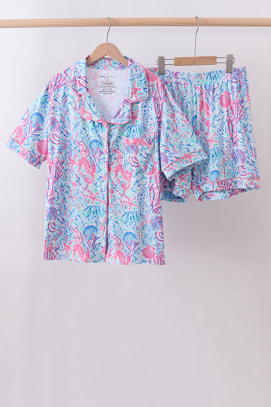 Marine creature bamboo pajama set