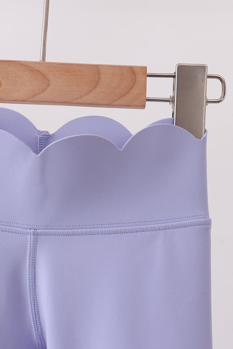 Violet Scalloped Yoga Active Leggings