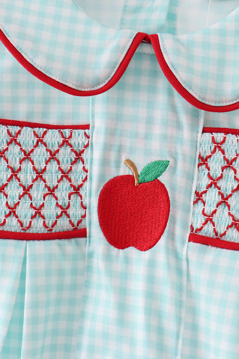 Blue Apple Smocked Bubble