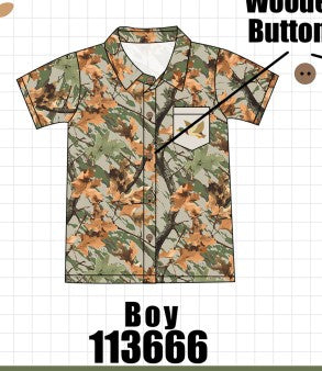 Camo Wildlife Embroidered Dad&me Button Down Shirt