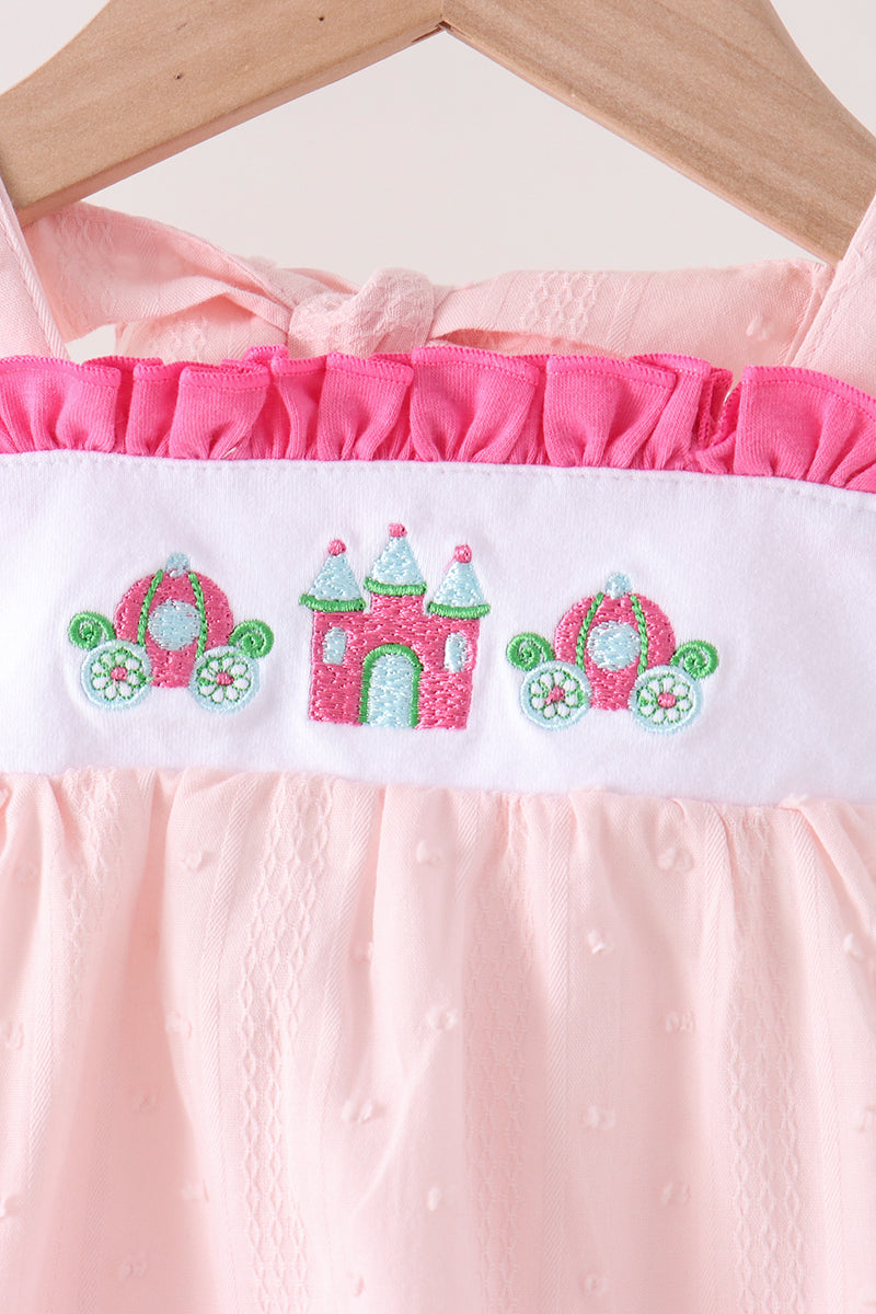 Pink Castle Embroidery Jacquard Bubble