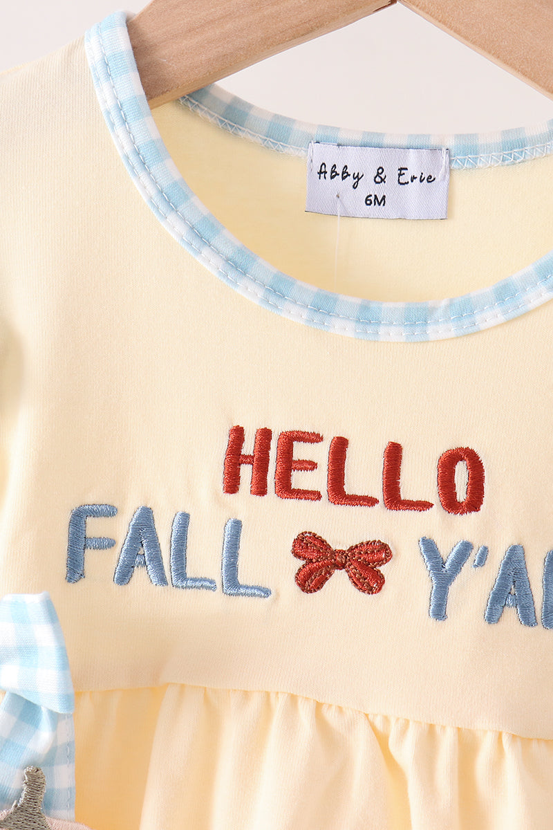 Hallo Fall Y'ALL Pumpkin Ruffle Bubble