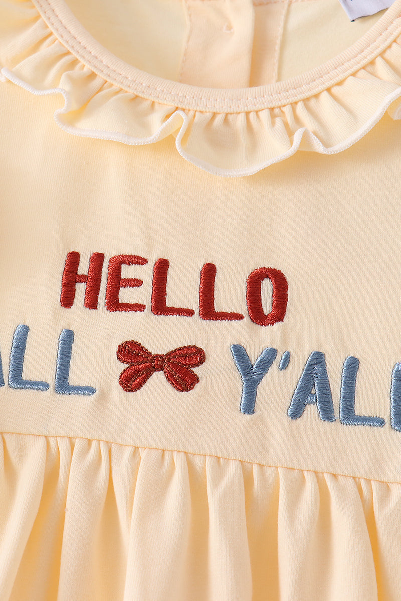 Hallo Fall Y'ALL Pumpkin Ruffle Bloomer Set