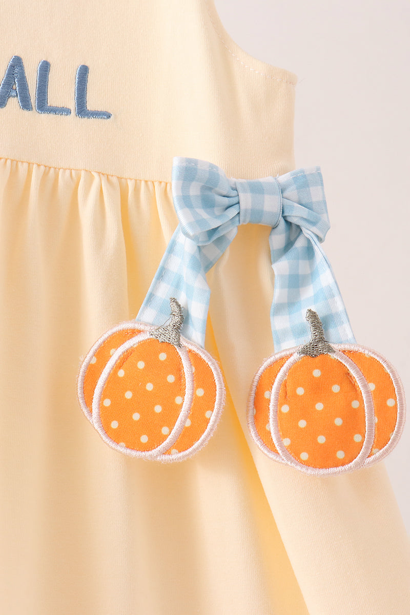 Hallo Fall Y'ALL Pumpkin Ruffle Dress