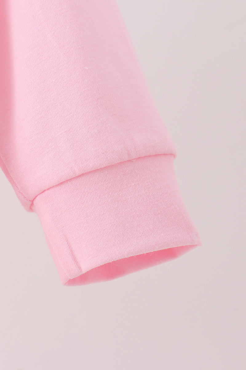 Pink football bow sequin bubble