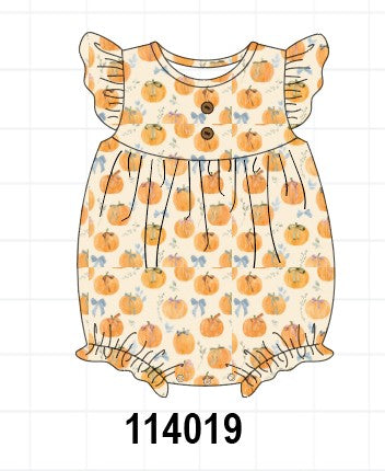 Pumpkin Bow Ruffle Bubble
