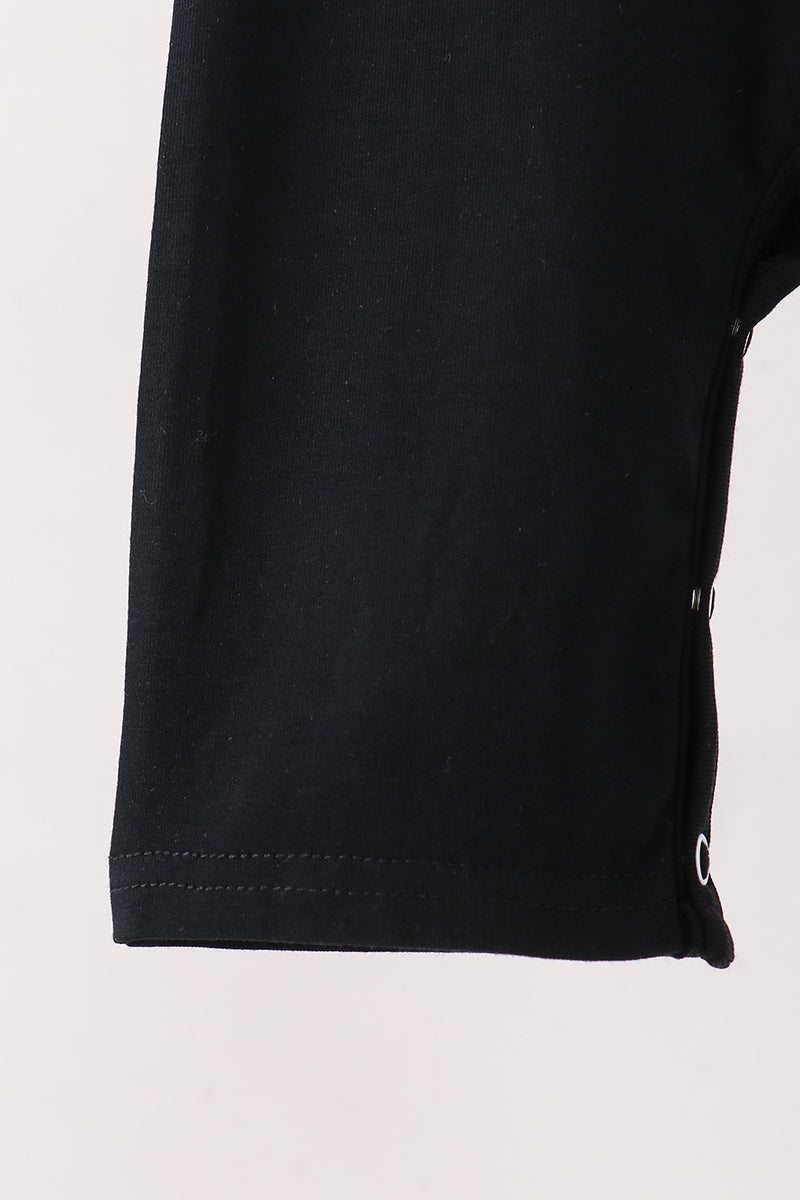 Black Ghost Embroidery Romper