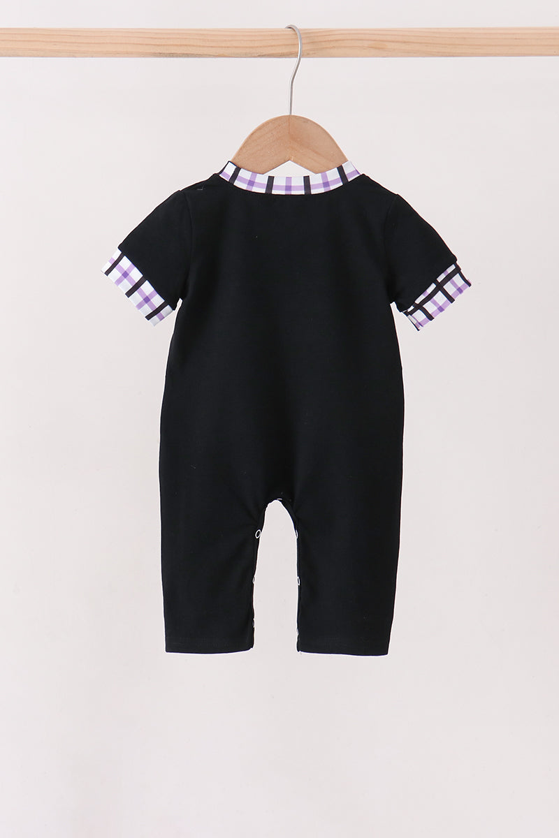 Black Ghost Embroidery Romper