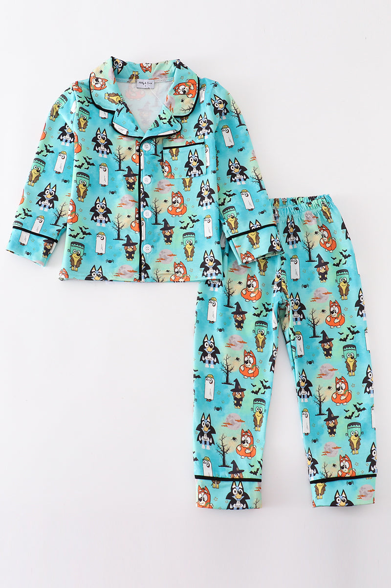 Halloween character print boy pajamas set