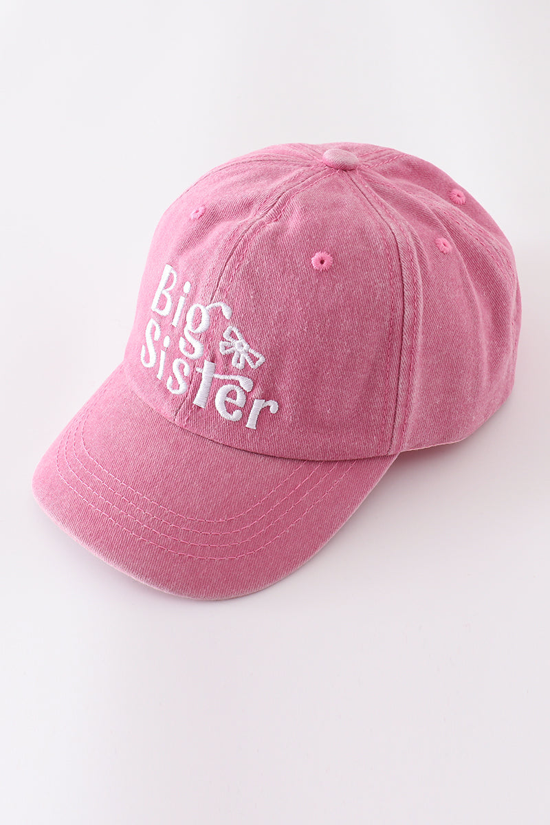 Pink sister embroidery baseball cap